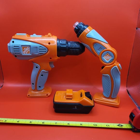 home depot Toys Home Depot Kids Pretend 3 Piece Power Tools Drill